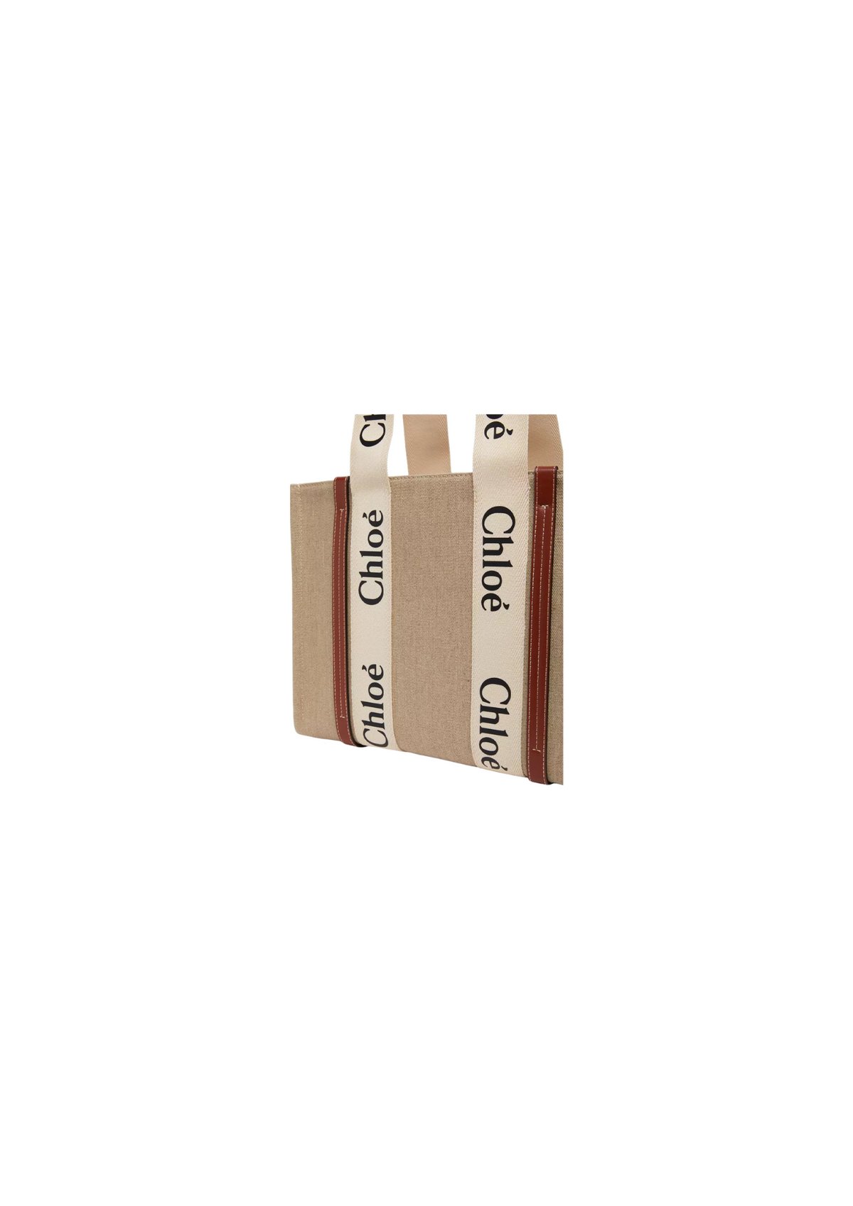 Chloé Woody Medium Shopping Tote Bag – Leather – Beige/ Brown – Women