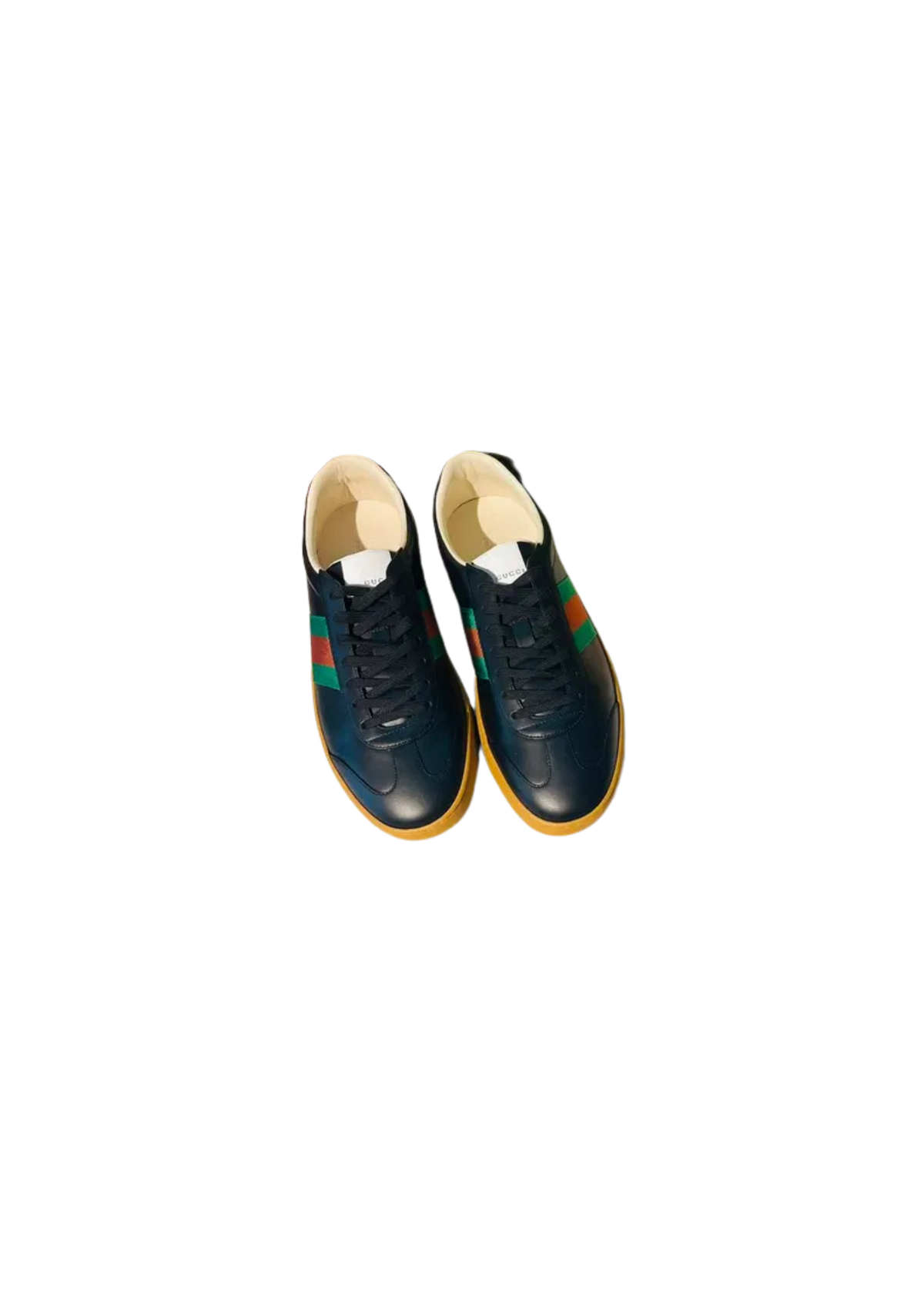 Gucci Men's Web Leather Low-Top Sneakers – Black and Multicolour