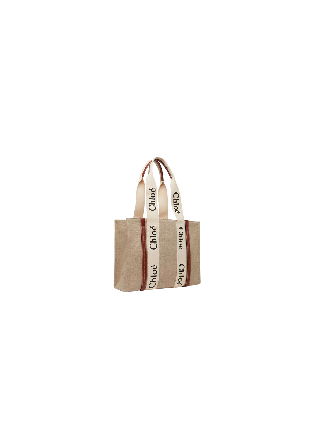 Chloé Woody Medium Shopping Tote Bag – Leather – Beige/ Brown – Women