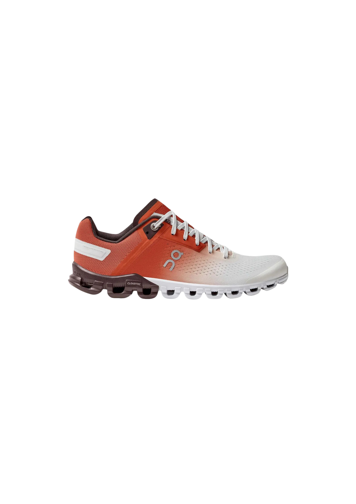On Women's Women Cloudflow Sport Shoes – Rust / White Mesh