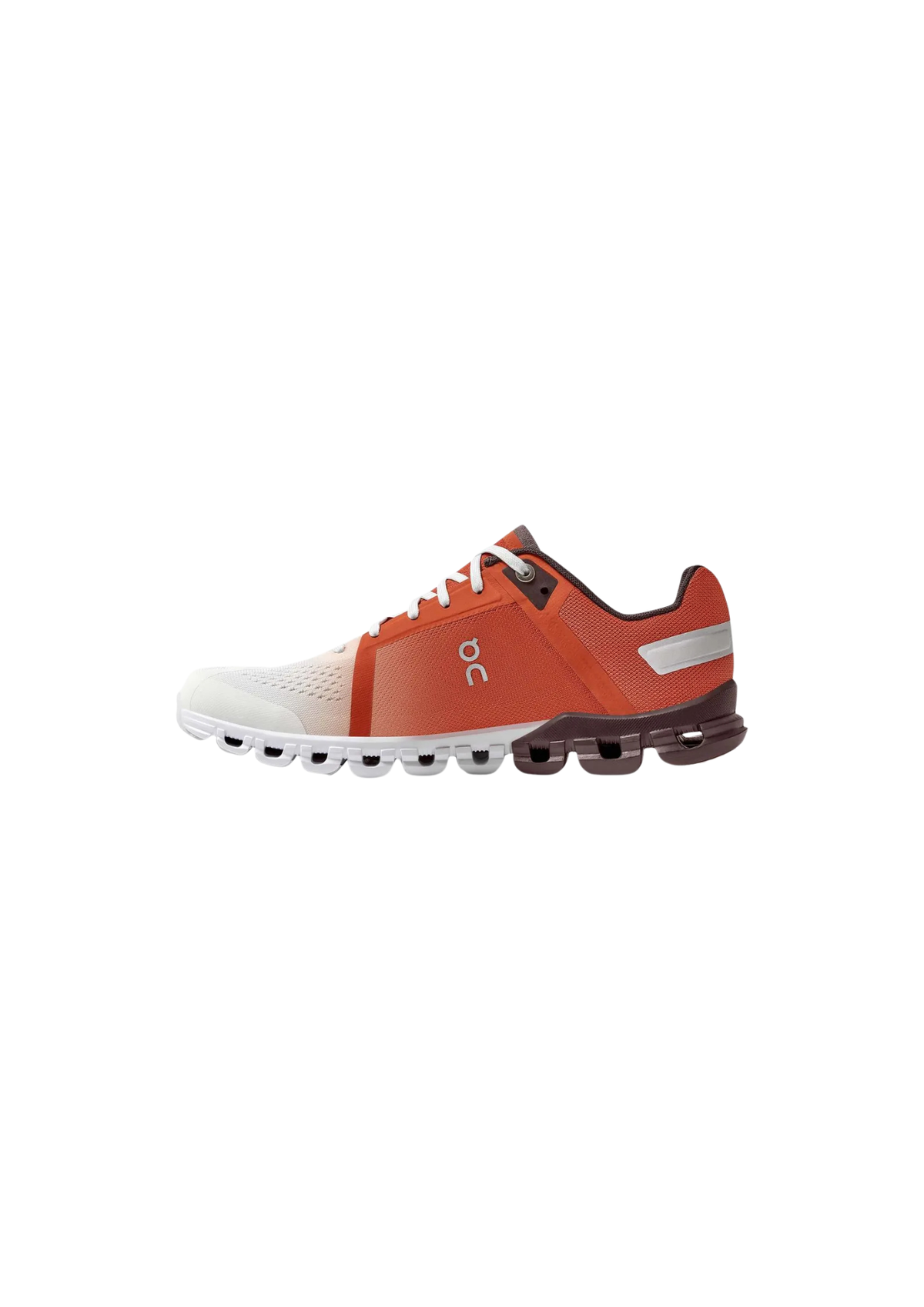 On Women's Women Cloudflow Sport Shoes – Rust / White Mesh