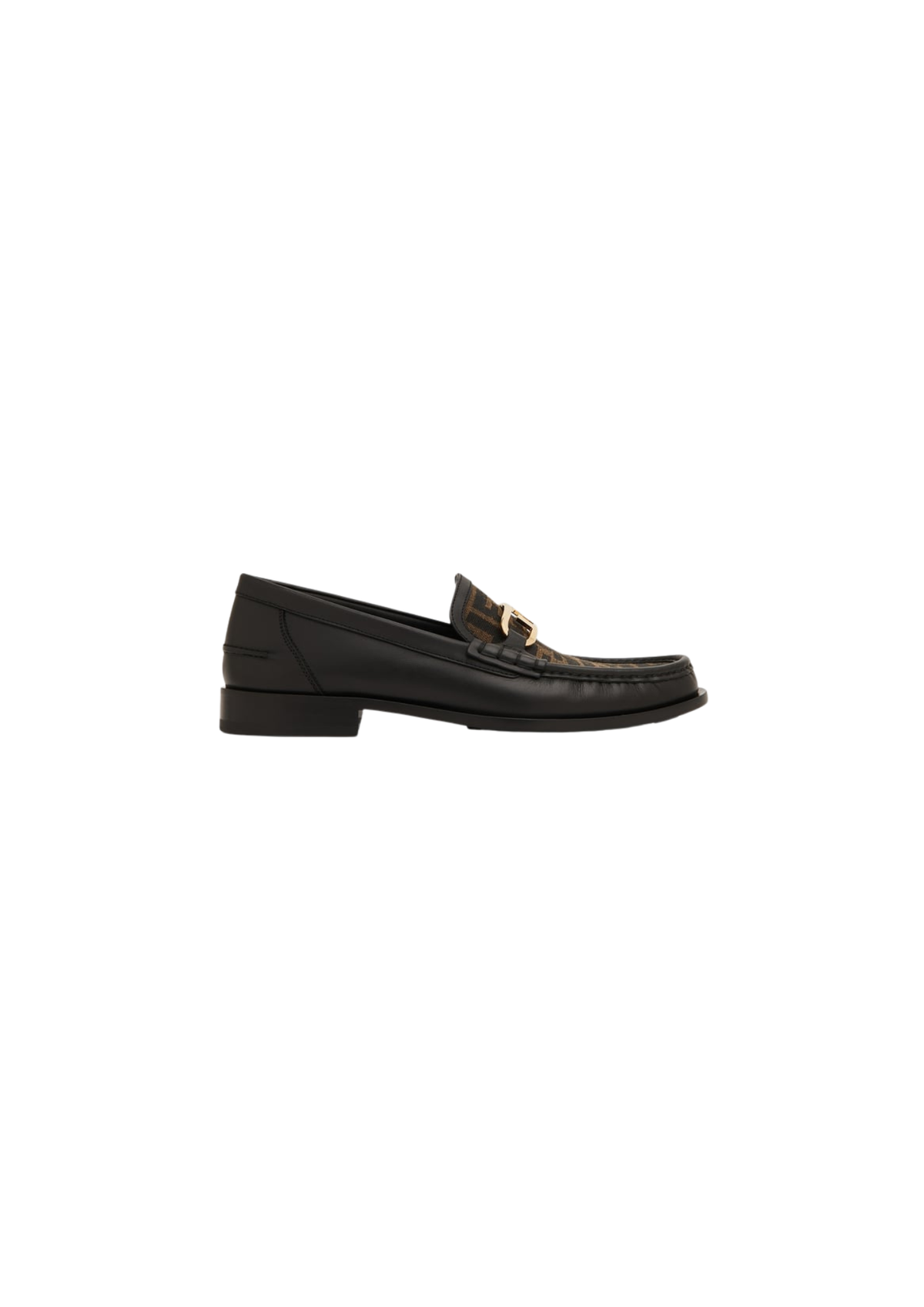 Fendi Men's O'Lock Leather Loafers – Black with Gold-Tone Hardware