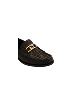 Fendi Men's O'Lock Leather Loafers – Black with Gold-Tone Hardware