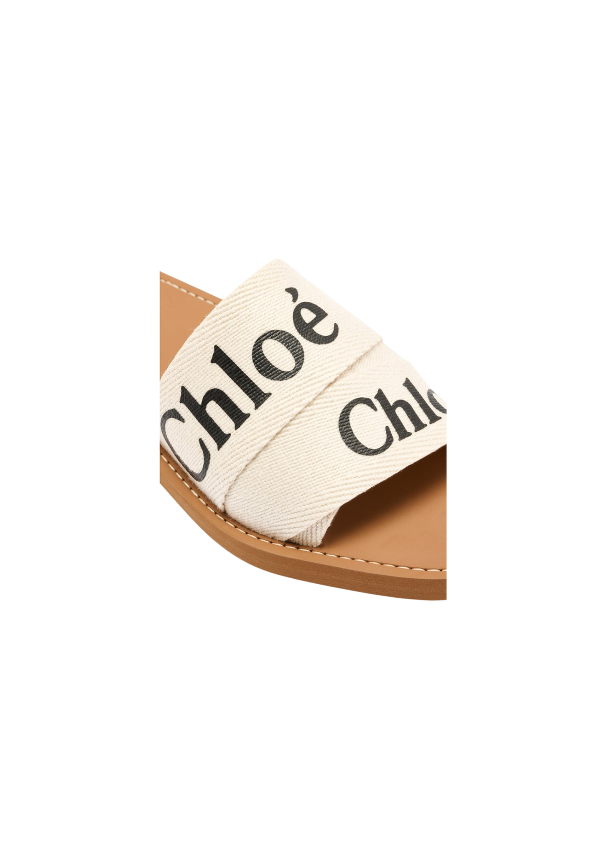 Chloe Women's CHLOE Woody Flat sandals For Women – White / Beige Canvas