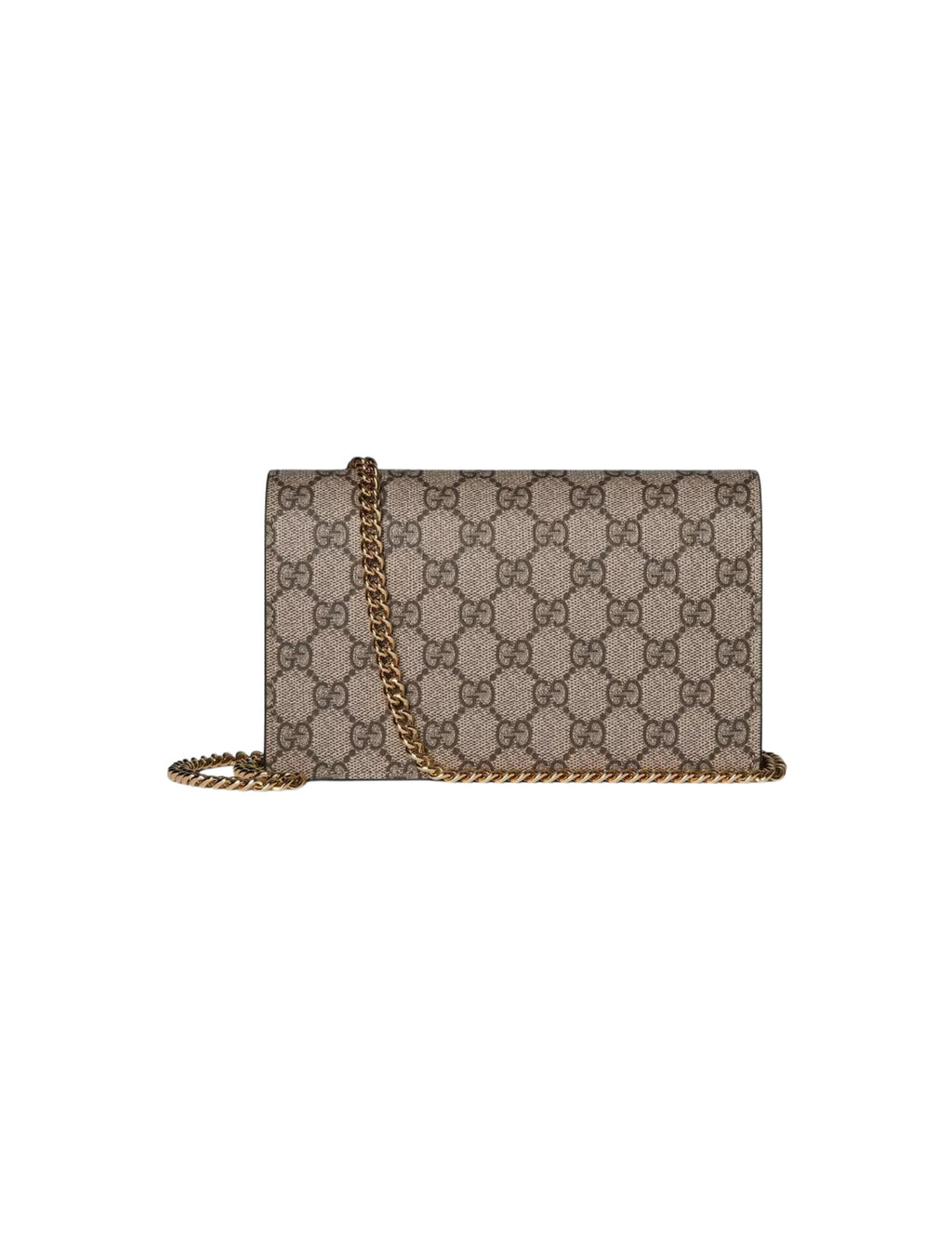 Gucci GG Marmont Bi-Color Wallet on Chain – Lime/Beige – Women – side or profile view