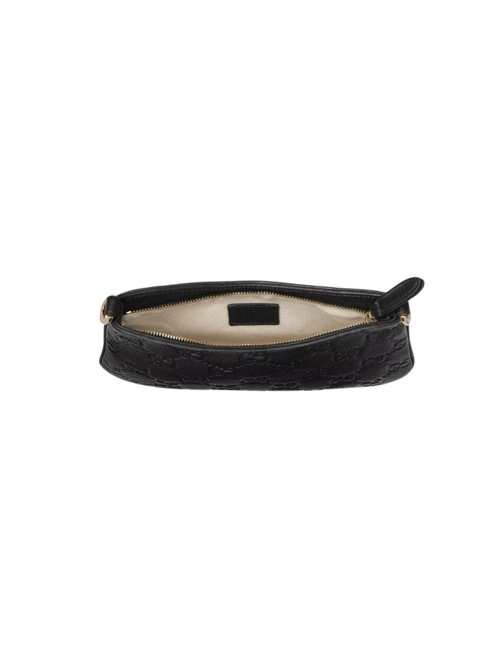 Gucci GG Emblem Grained Leather Crossbody Bag – Black – Women – side or profile view