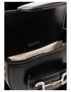 Gucci Horsebit Shoulder Bag – Black/Gold – Women – interior or opening view