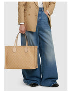Gucci Ophidia GG Pattern Large Tote Bag – Beige – Women – material and hardware detail