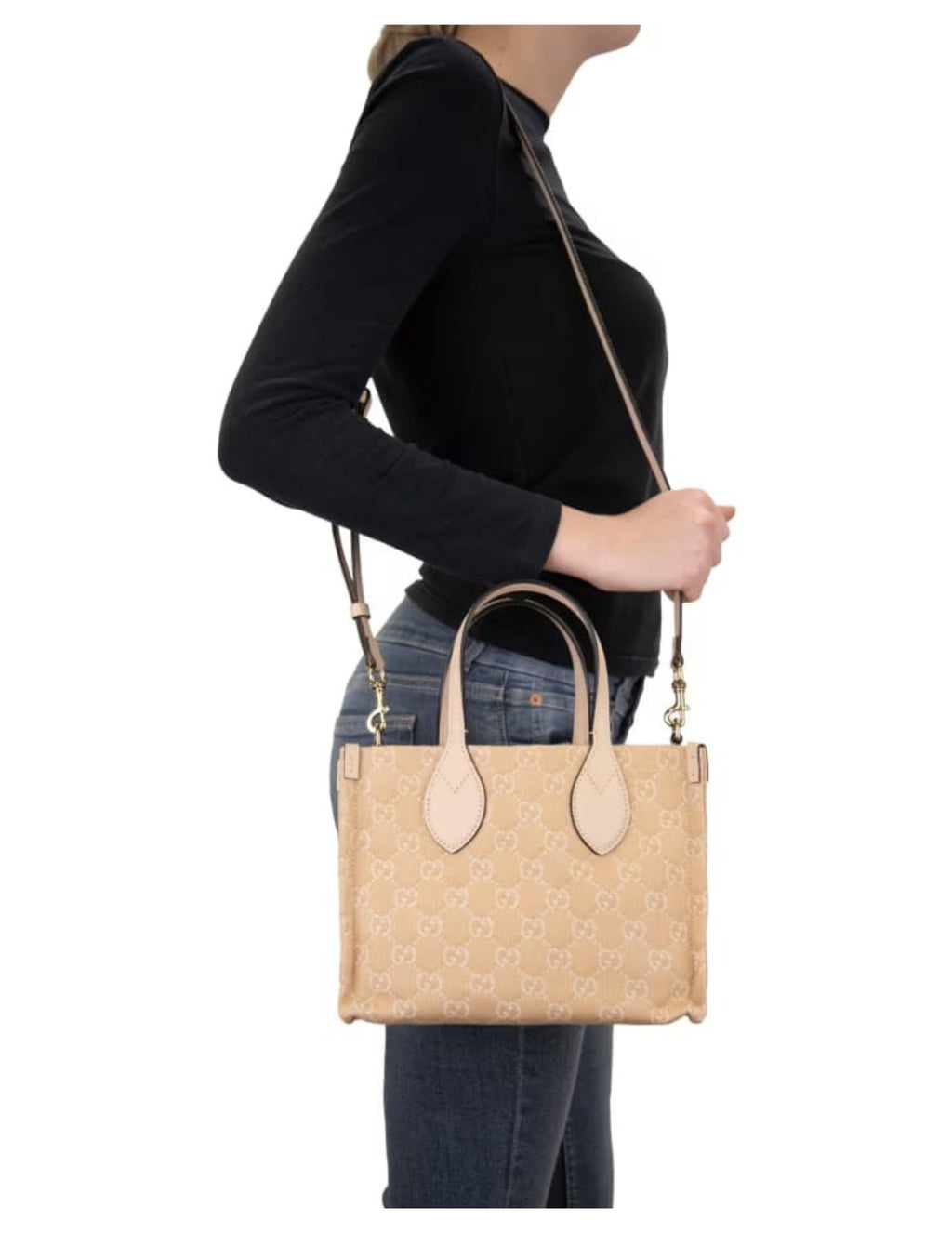 Gucci Ophidia Tote Bag – Cream/Multicolour – Women – side or profile view