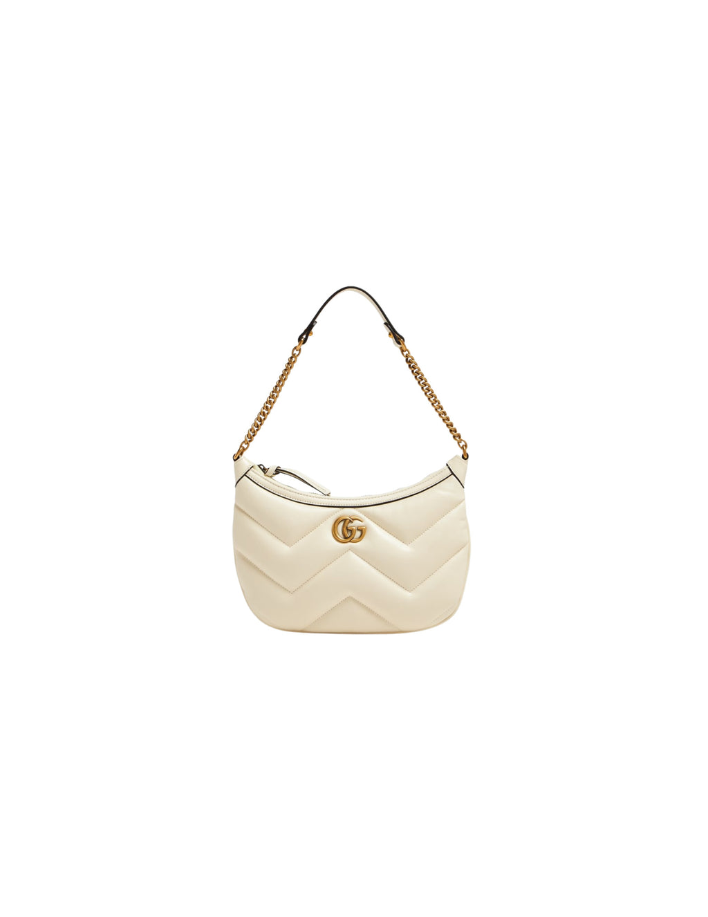 Gucci Quilted Shoulder Bag – White – Women – front view
