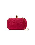 Gucci Silk Crystal Bow Clutch Bag – Cherry Red/Gold – Women – front view
