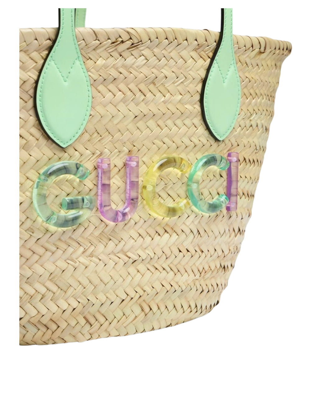 Gucci Straw Tote Bag – Beige Multicolour – Women – side or profile view