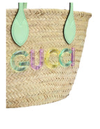 Gucci Straw Tote Bag – Beige Multicolour – Women – side or profile view
