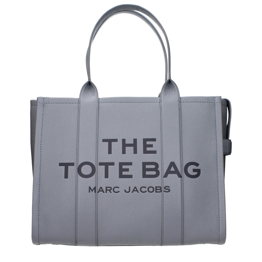 Marc Jacobs The Leather Medium Tote Bag – Full-Grain Leather – Wolf Grey – Women