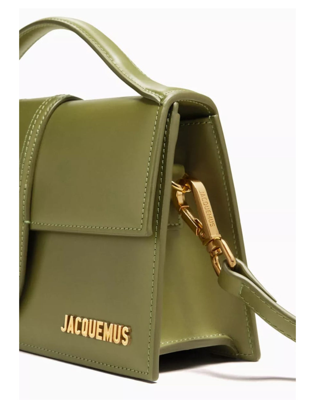 Jacquemus Le Grand Bambino Long Shoulder Bag – Olive – Women – material and hardware detail