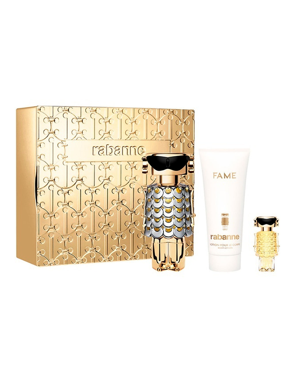 Rabanne Fame Gift Set Eau de Parfum 80ml + Eau de Parfum 4ml + Body Lotion 100ml – Women – product detail view