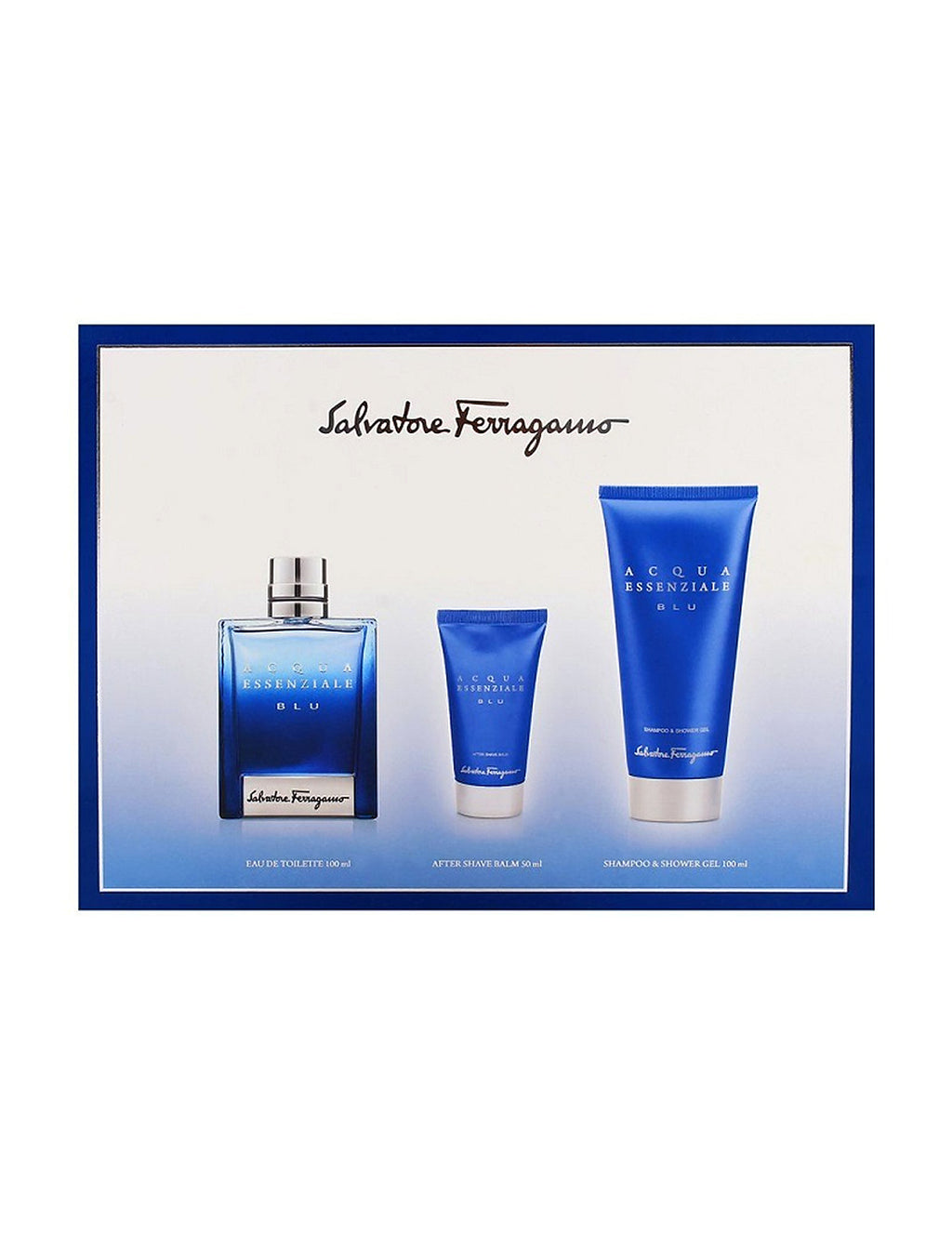 Salvatore Ferragamo Acqua Essenziale Blu Gift Set Eau de Toilette 100ml + After Shave Balm 100ml + Shampoo & Shower Gel 100ml