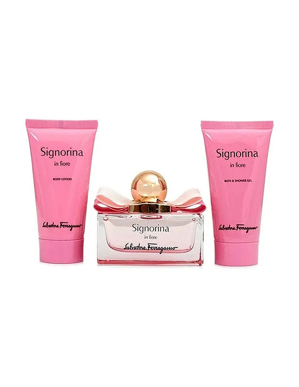 Salvatore Ferragamo Signorina In Fiore Gift Set Eau de Toilette 50ml + Body Lotion 50ml + Bath & Shower Gel – Women – bottle 