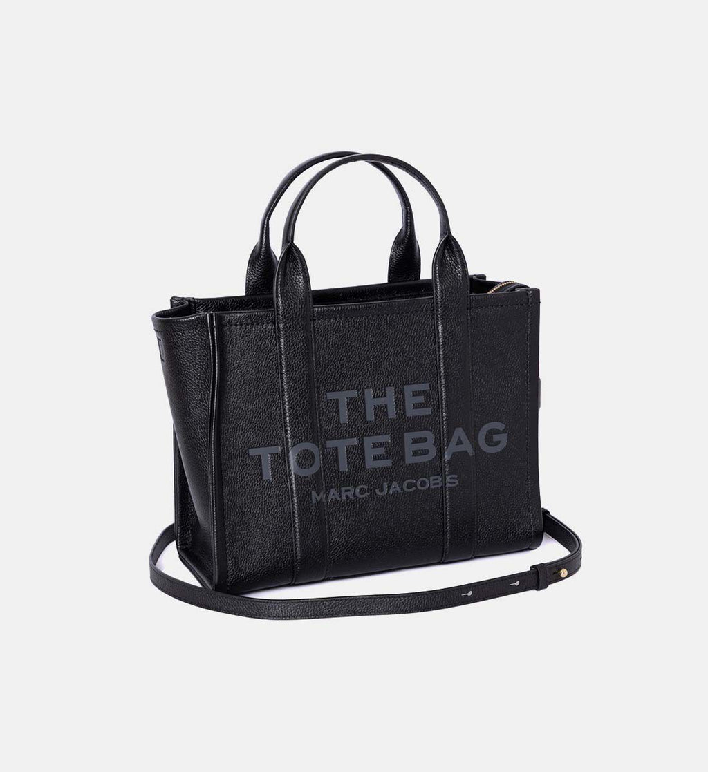 Marc Jacobs The Leather Medium Tote Bag – Full-Grain Leather – Black – Women