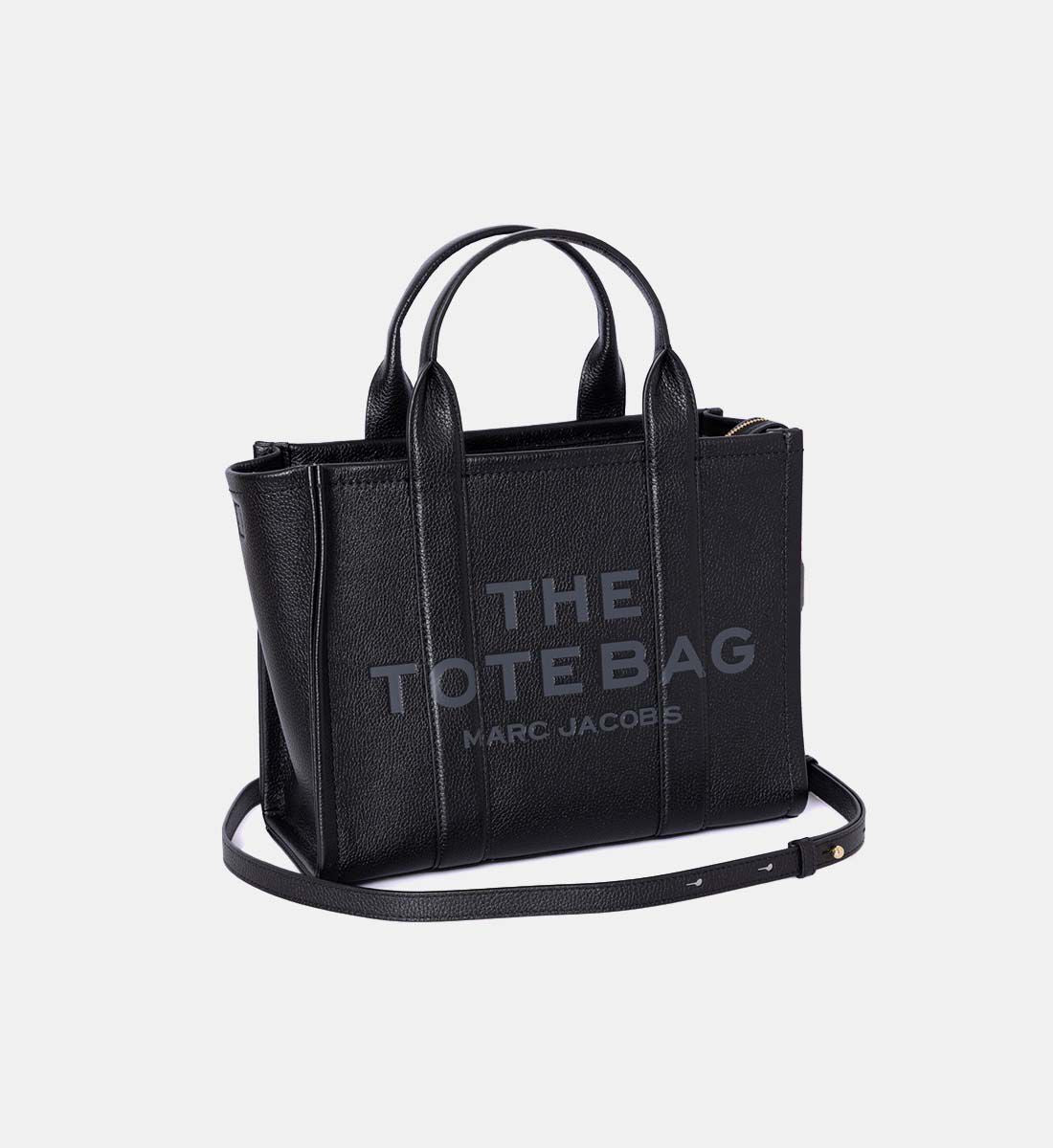 Marc Jacobs The Leather Medium Tote Bag – Full-Grain Leather – Black – Women