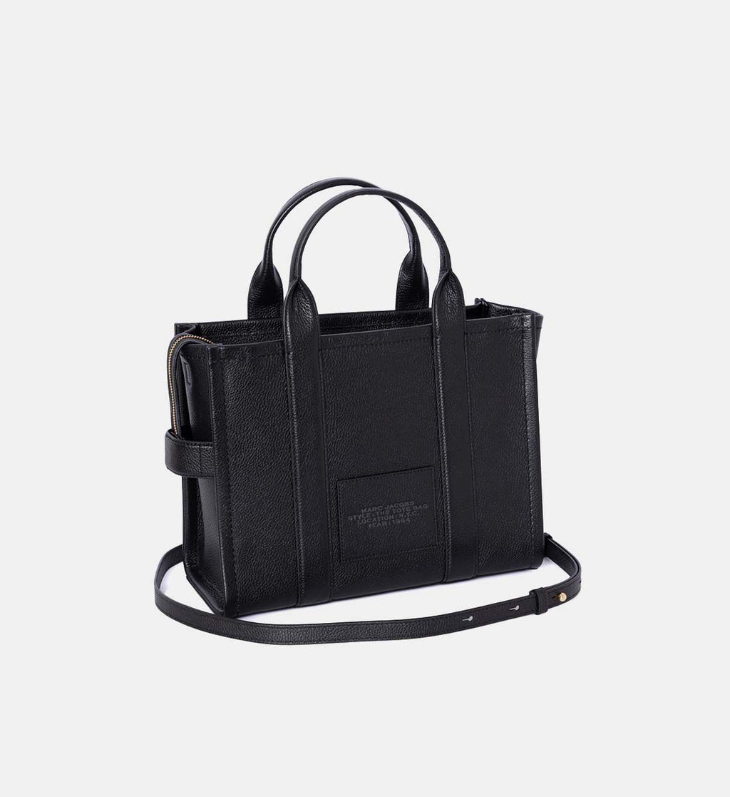 Marc Jacobs The Leather Medium Tote Bag – Full-Grain Leather – Black – Women
