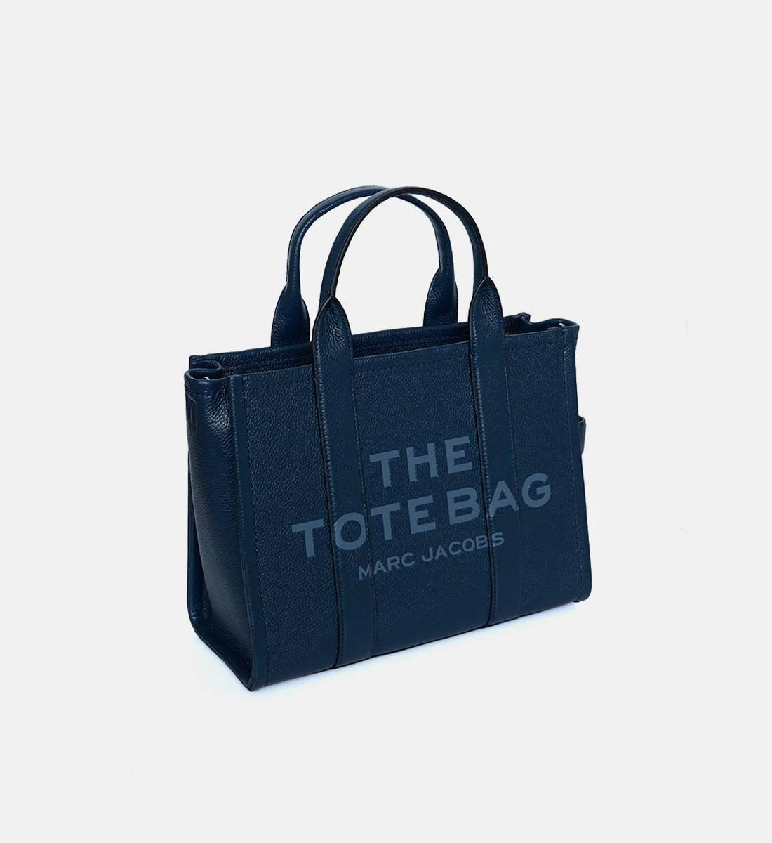 Marc Jacobs The Leather Medium Tote Bag – Full-Grain Leather – Blue Sea – Women