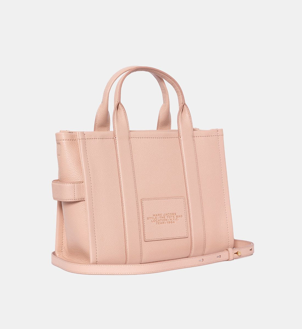 Marc Jacobs The Leather Medium Tote Bag – Full-Grain Leather – Pink Rose – Women